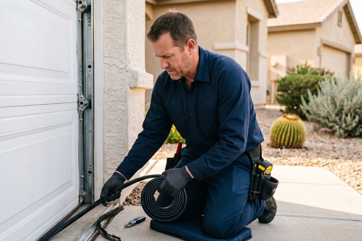 Garage door weatherstripping