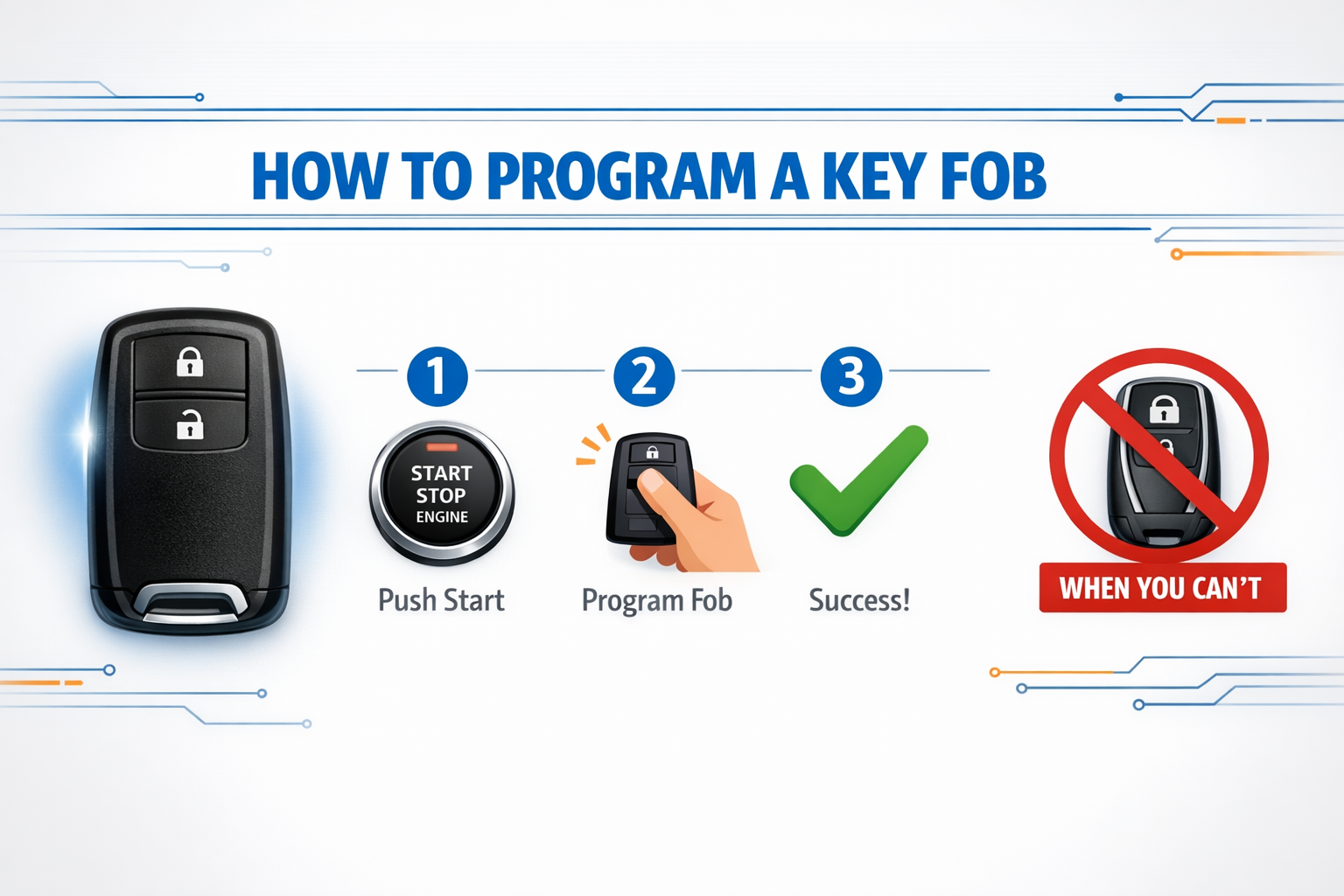 How to program a key fob — DIY on-board steps and when you can't, from Mesa Premier Locksmith in Mesa, AZ.